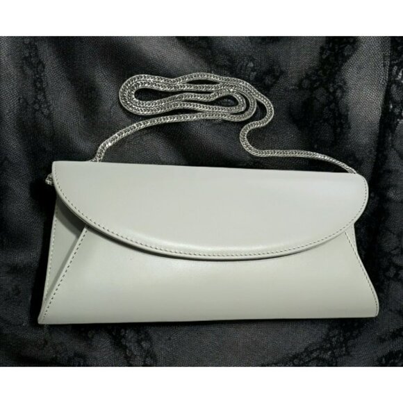 Sole Bliss Envelope Clutch Crossbody Purse Bag Jenna Gray Leather Chain Strap - Picture 1 of 16